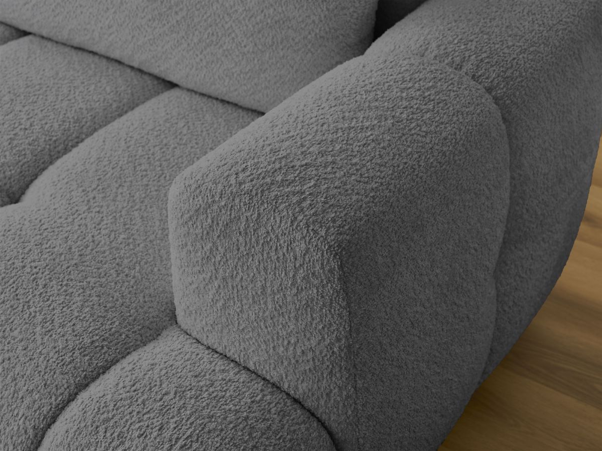 Canapé d'angle convertible FUJI tissu bouclette