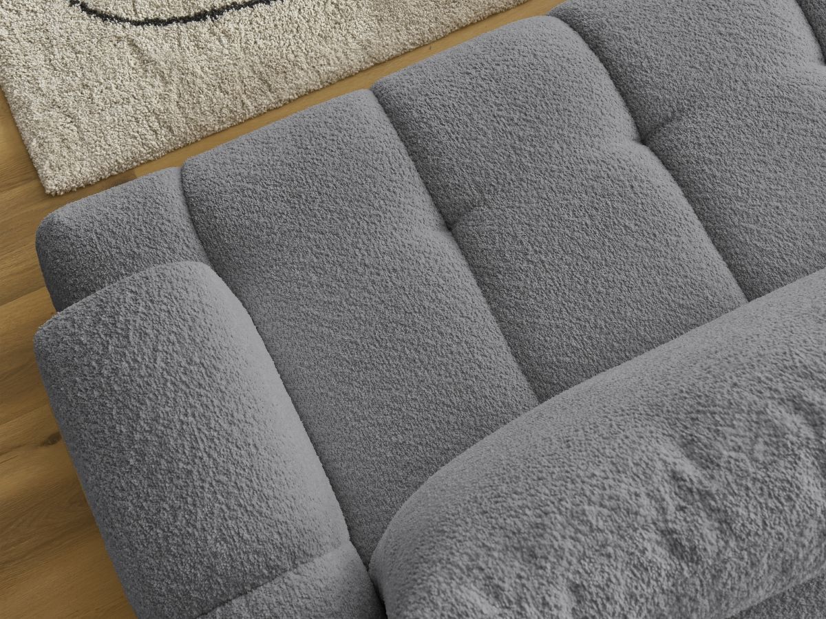 Canapé d'angle convertible FUJI tissu bouclette