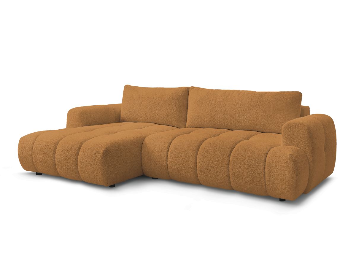 Canapé d'angle convertible FUJI tissu bouclette