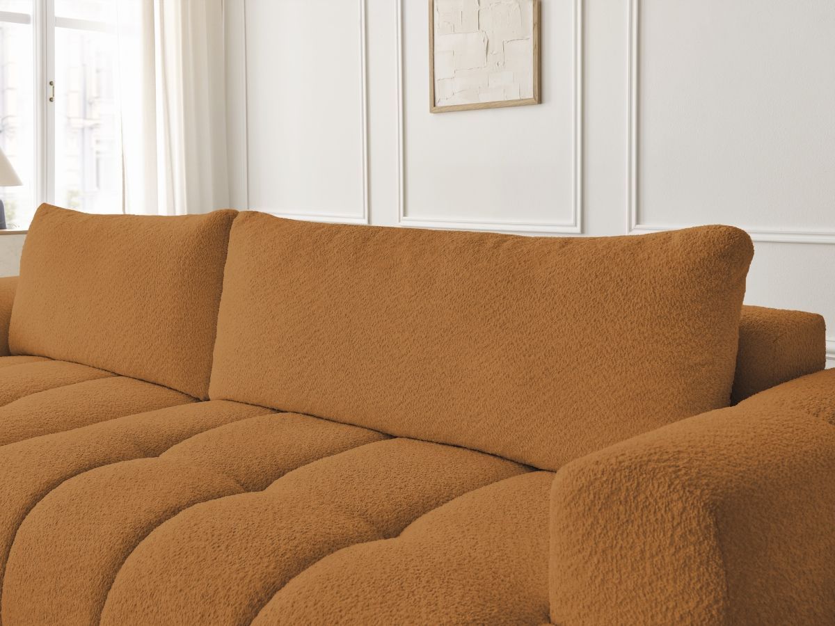 Canapé d'angle convertible FUJI tissu bouclette