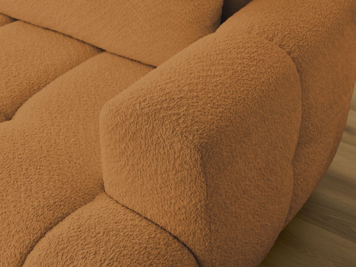 Canapé d'angle convertible FUJI tissu bouclette