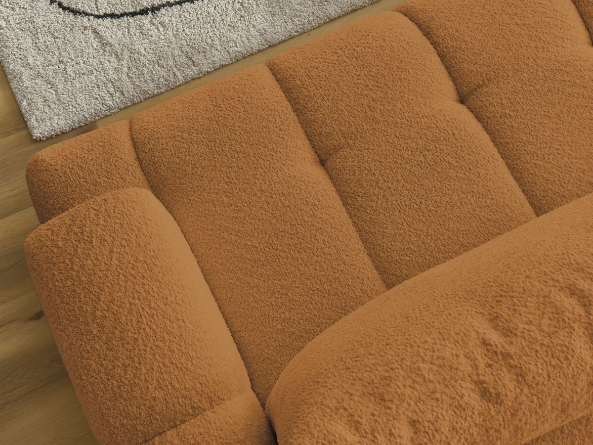 Canapé d'angle convertible FUJI tissu bouclette
