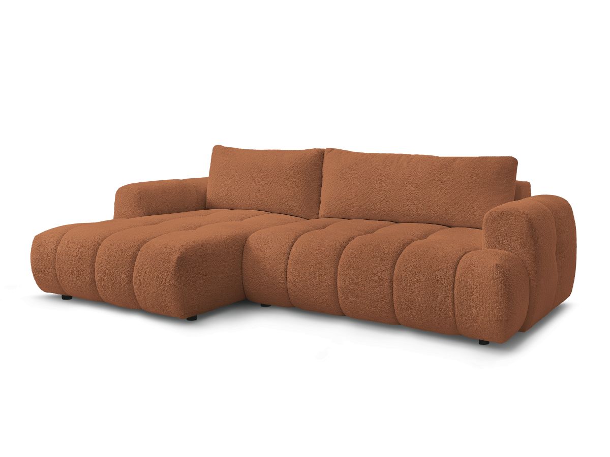 Canapé d'angle convertible FUJI tissu bouclette