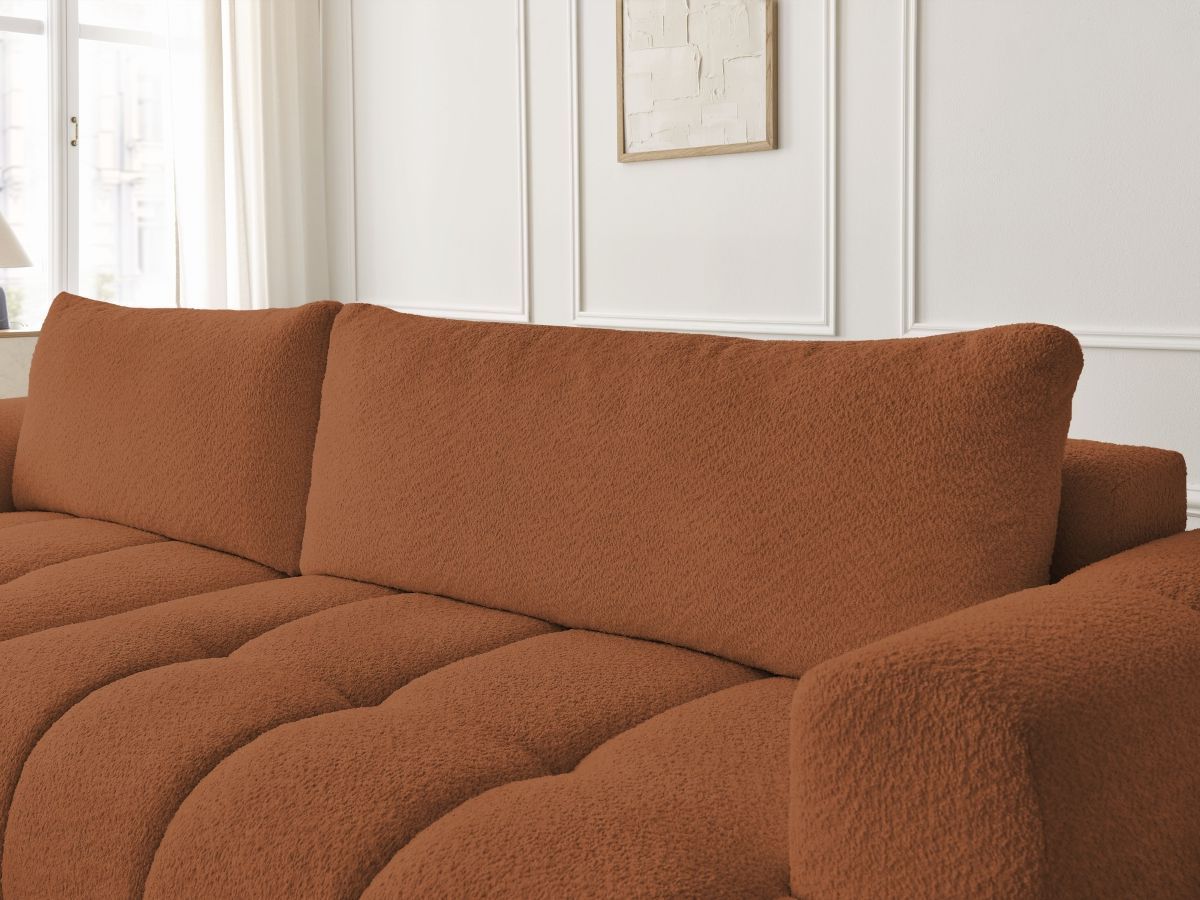 Canapé d'angle convertible FUJI tissu bouclette