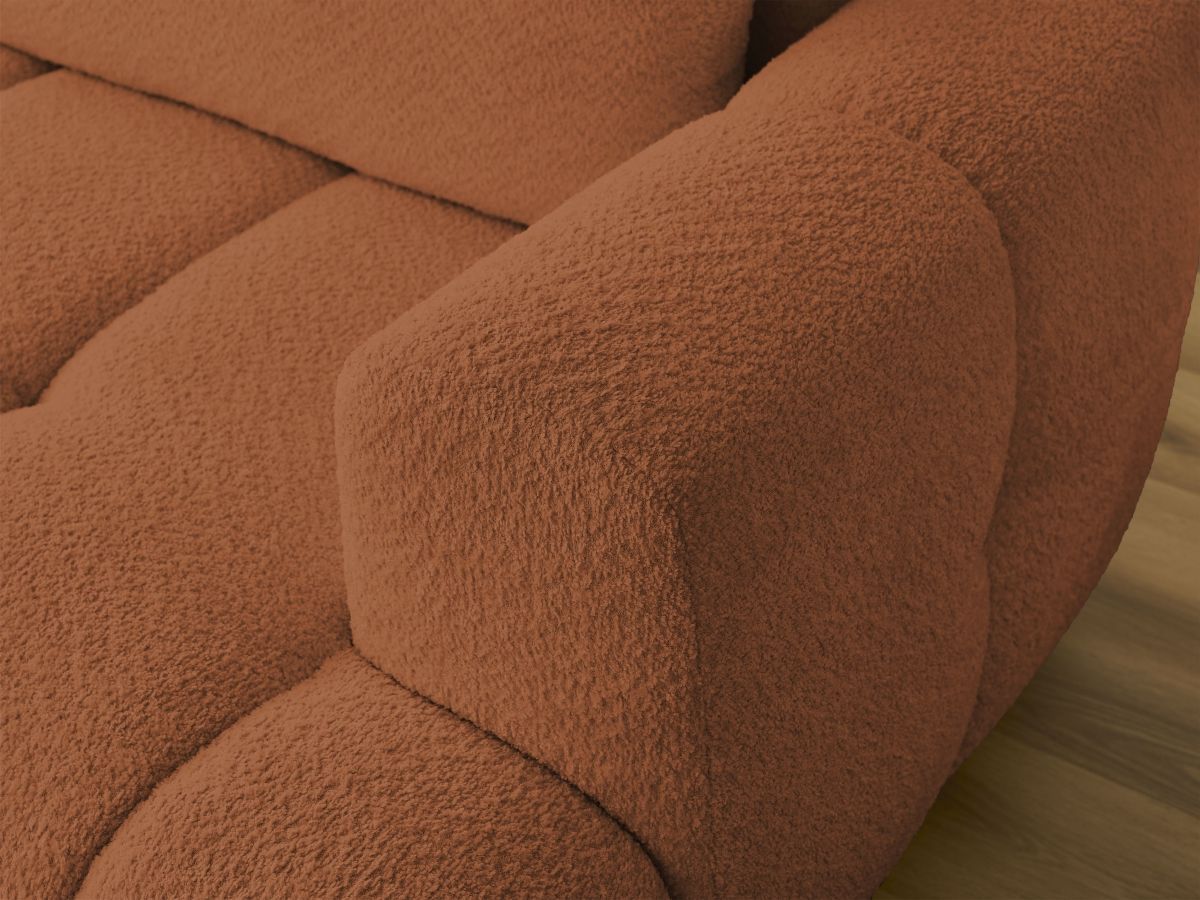 Canapé d'angle convertible FUJI tissu bouclette