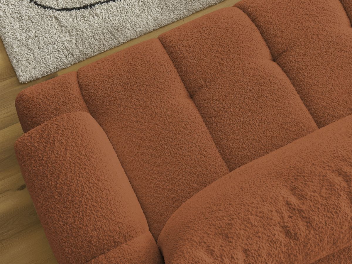 Canapé d'angle convertible FUJI tissu bouclette