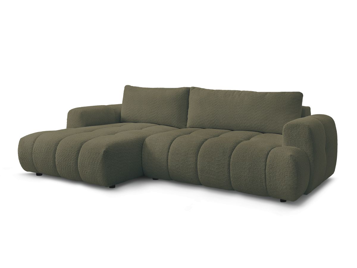 Canapé d'angle convertible FUJI tissu bouclette