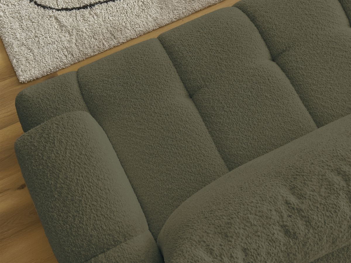 Canapé d'angle convertible FUJI tissu bouclette