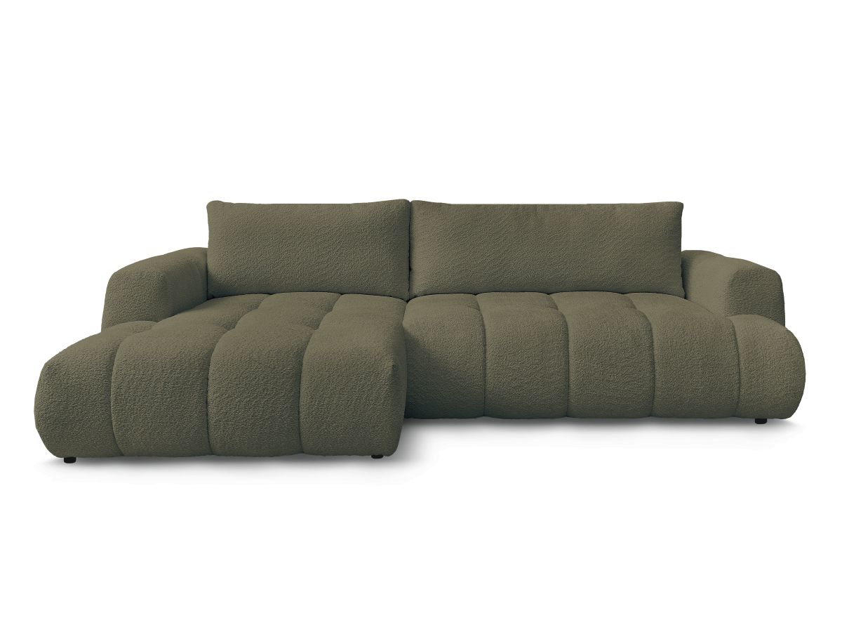Canapé d'angle convertible FUJI tissu bouclette