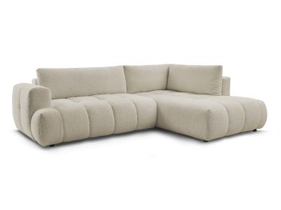 Canapé d'angle L convertible FUJI tissu bouclette