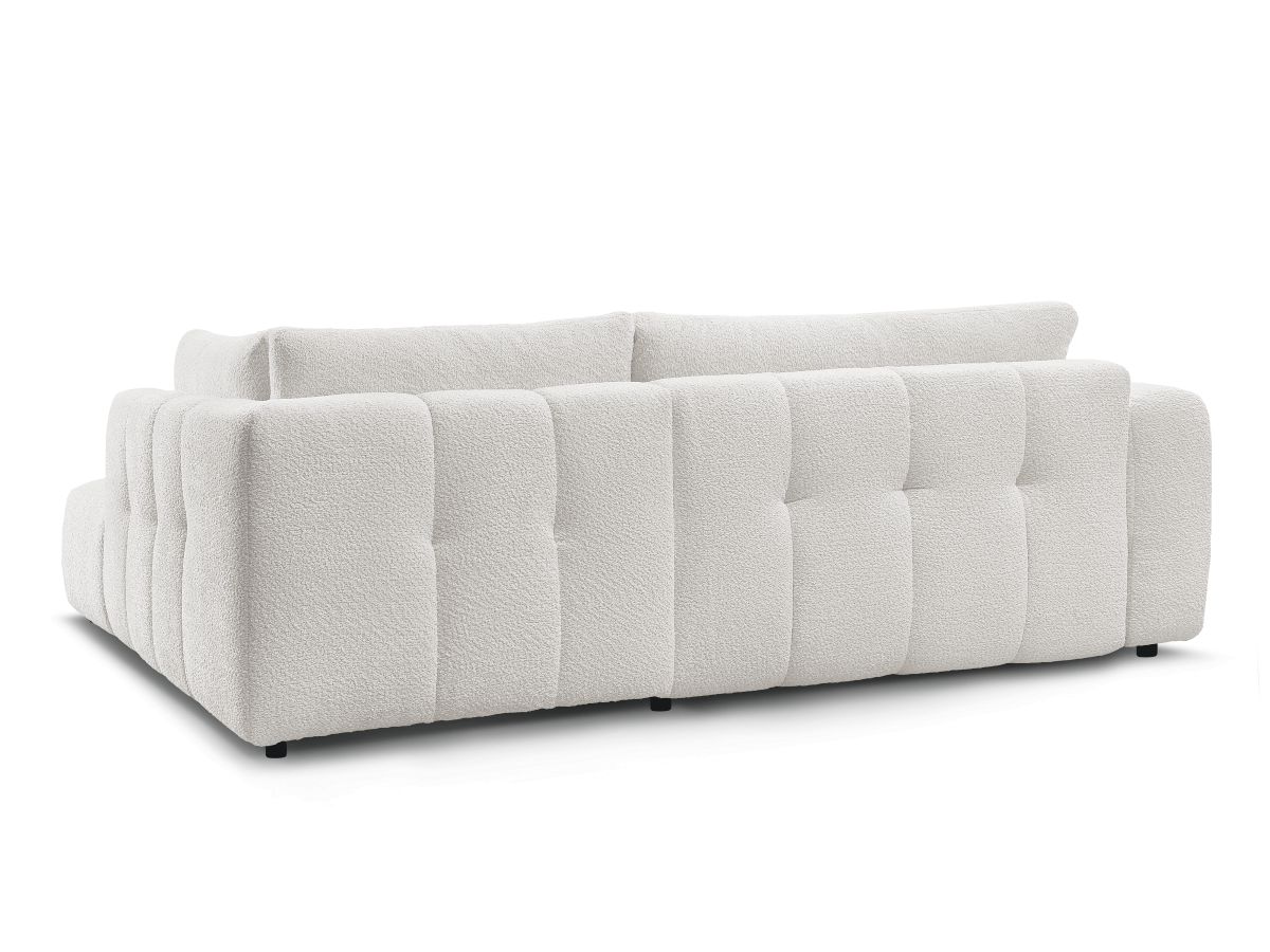 Canapé d'angle fixe EVEREST tissu chiné - Orange - Angle droit - 10 coussins