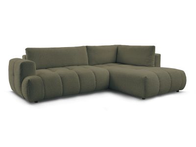 Canapé d'angle L convertible FUJI tissu bouclette