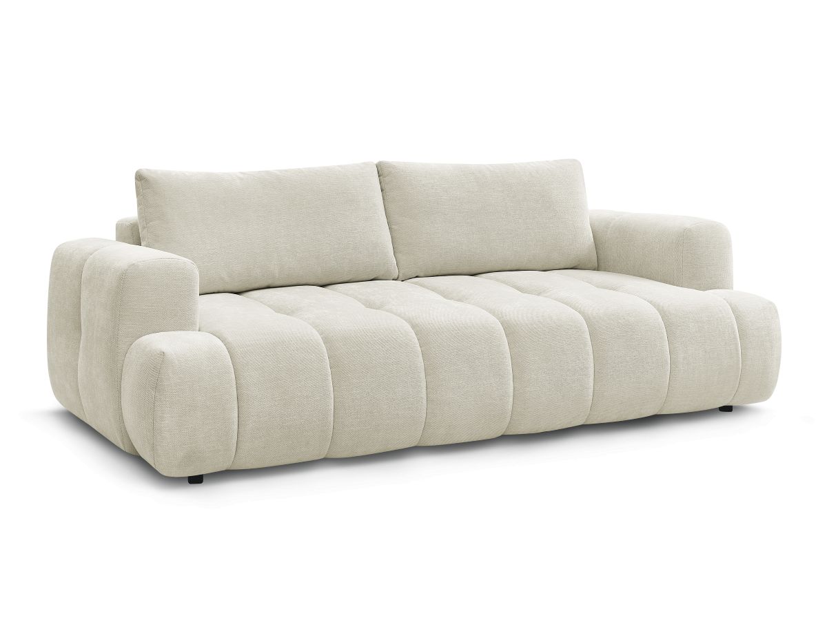 Canapé droit convertible 3 places FUJI  tissu lisse