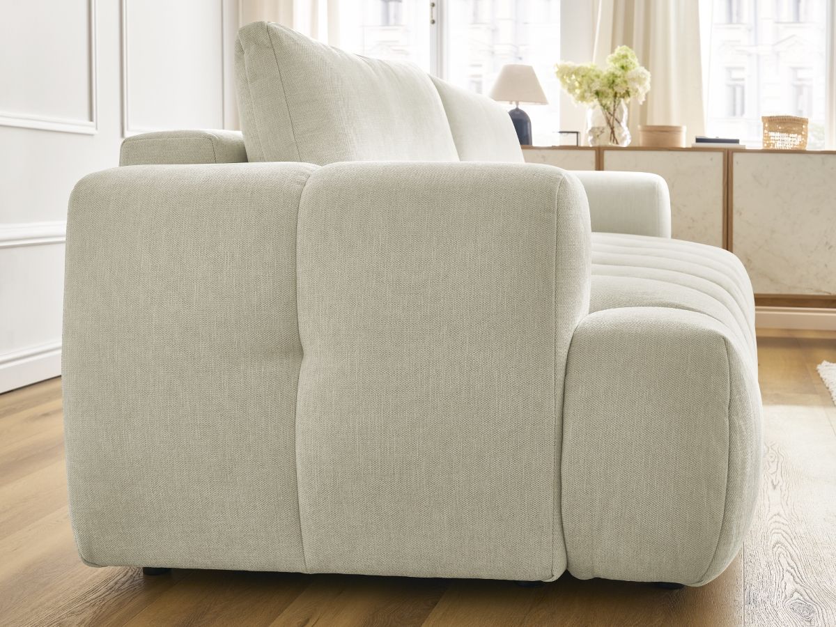 Canapé droit convertible 3 places FUJI tissu lisse
