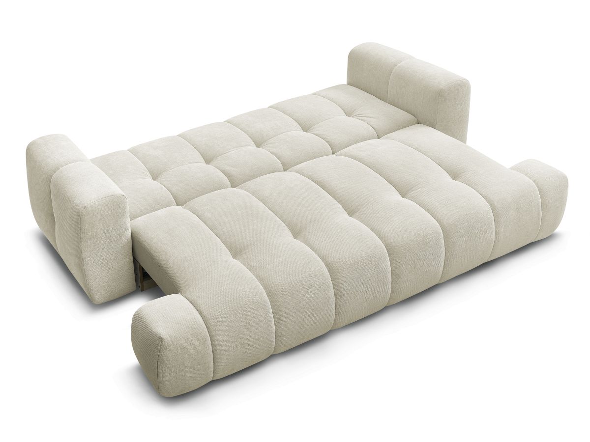 Canapé droit convertible 3 places FUJI tissu lisse
