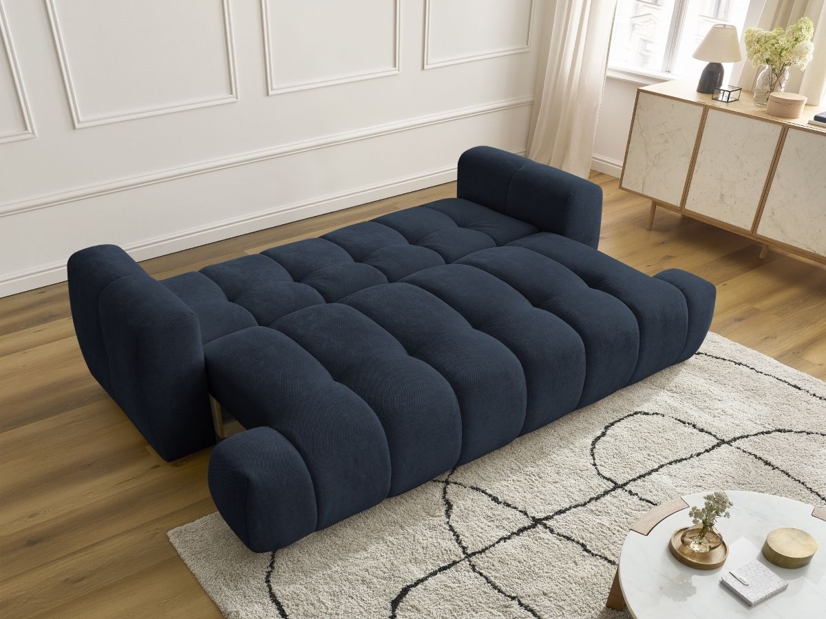 Canapé droit convertible 3 places FUJI tissu lisse