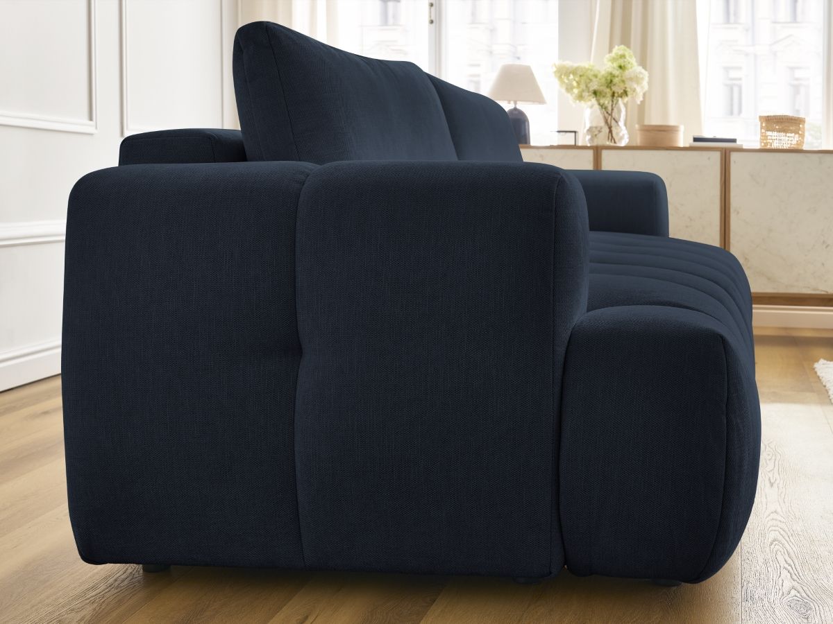 Canapé droit convertible 3 places FUJI tissu lisse