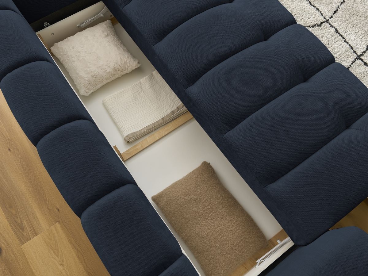 Canapé droit convertible 3 places FUJI tissu lisse