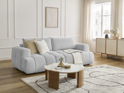 Canapé droit convertible 3 places FUJI tissu lisse