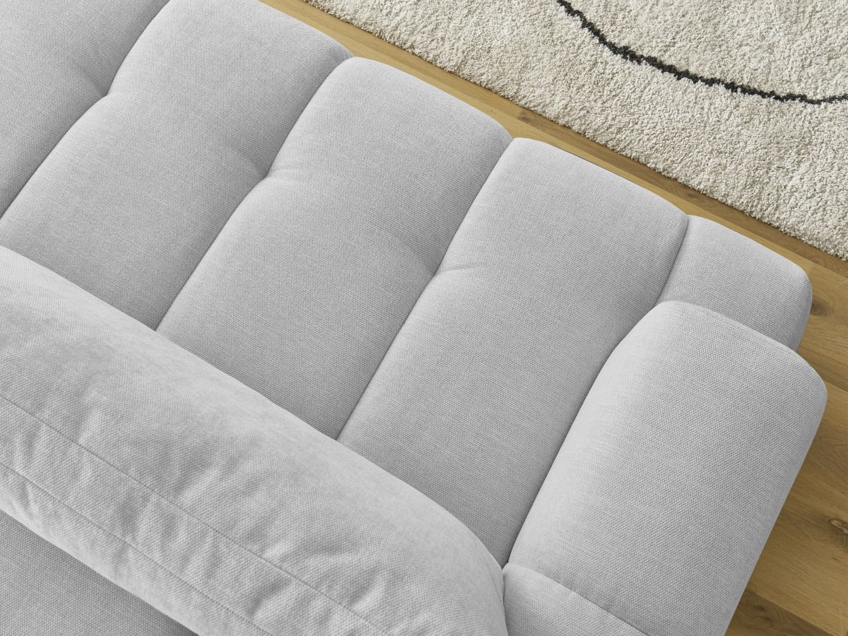 Canapé d'angle fixe EVEREST tissu chiné - Orange - Angle droit - 10 coussins