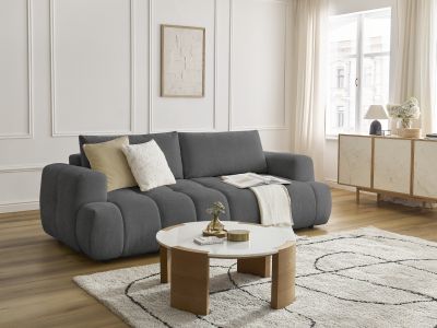 Canapé droit convertible 3 places FUJI tissu lisse