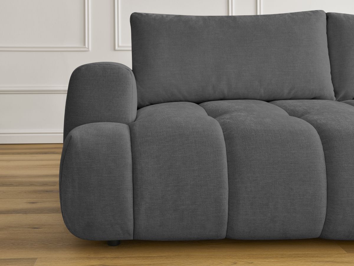Canapé droit convertible 3 places FUJI tissu lisse