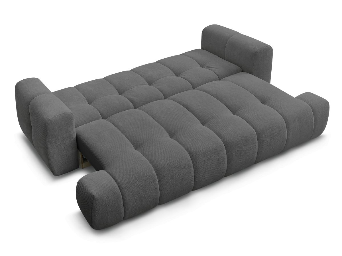 Canapé droit convertible 3 places FUJI tissu lisse