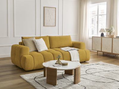 Canapé droit convertible 3 places FUJI tissu lisse
