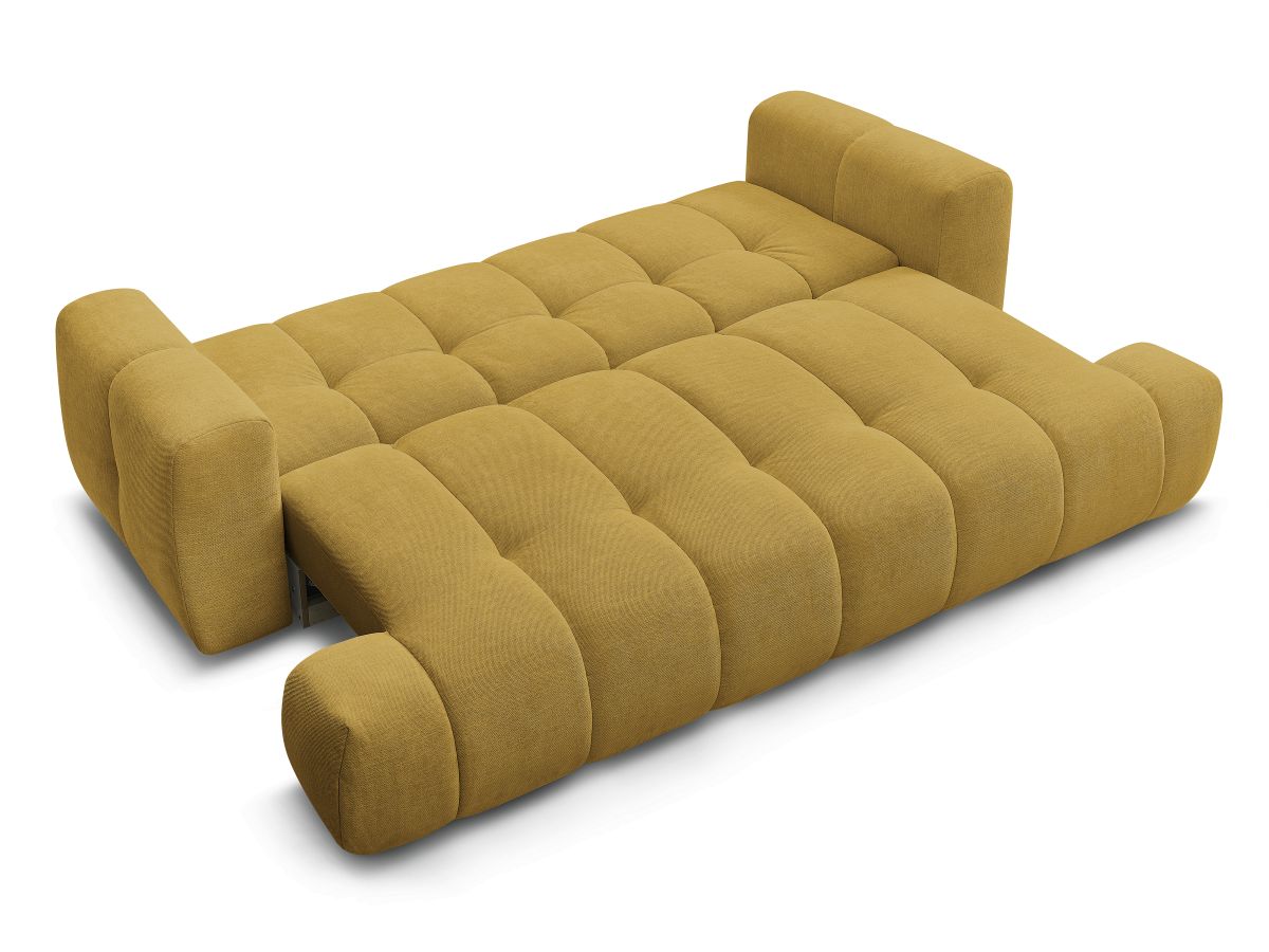 Canapé d'angle fixe EVEREST tissu chiné - Orange - Angle droit - 10 coussins