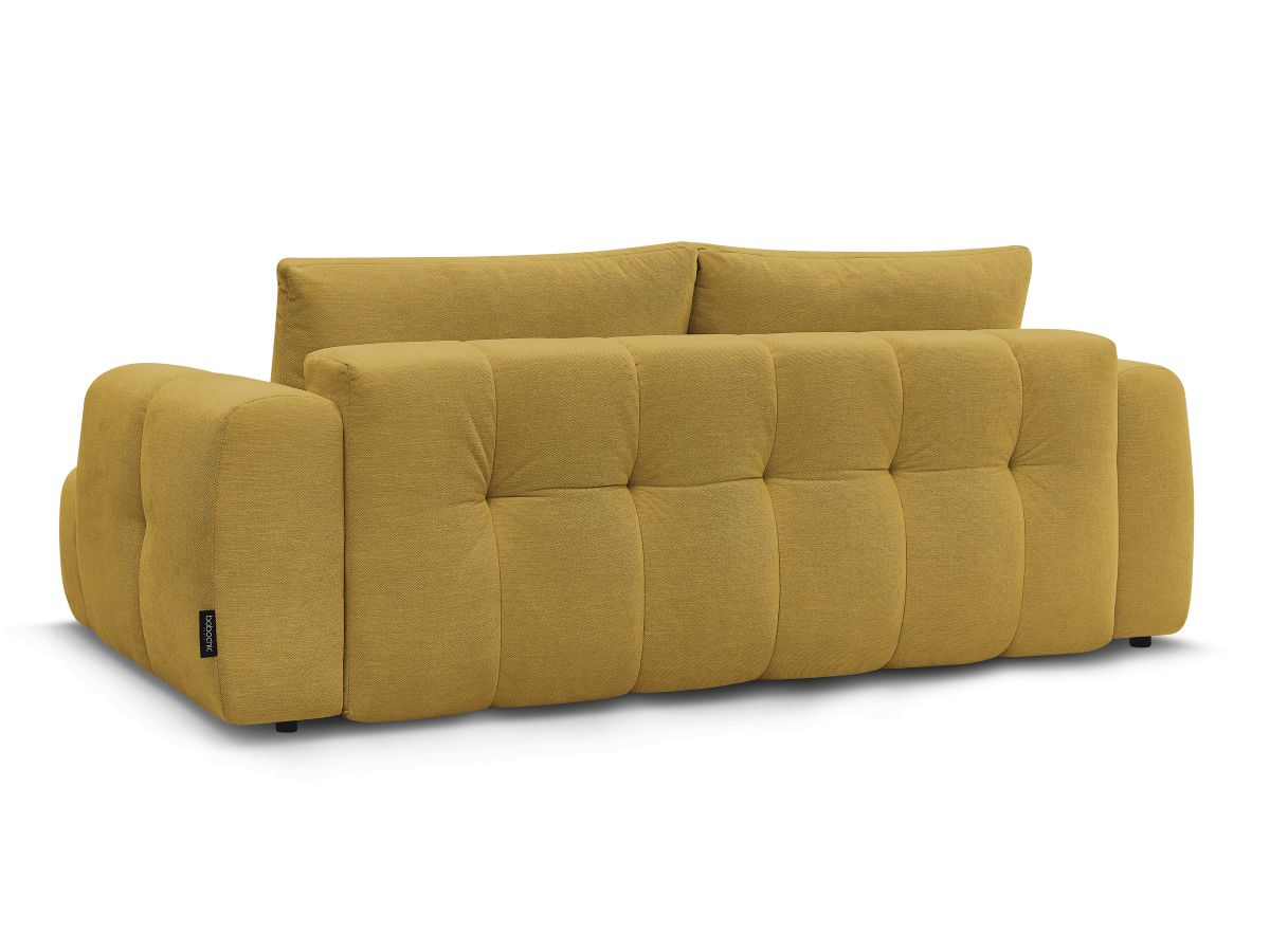 Canapé d'angle fixe EVEREST tissu chiné - Orange - Angle droit - 10 coussins