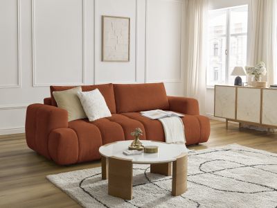 Canapé droit convertible 3 places FUJI tissu lisse