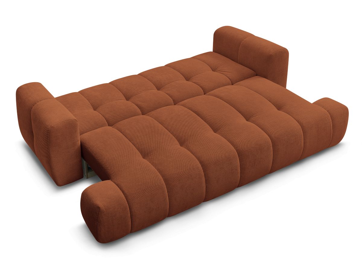 Canapé droit convertible 3 places FUJI tissu lisse