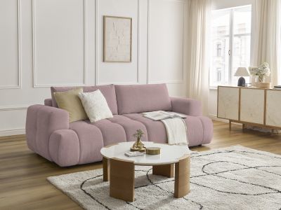 Canapé droit convertible 3 places FUJI tissu lisse