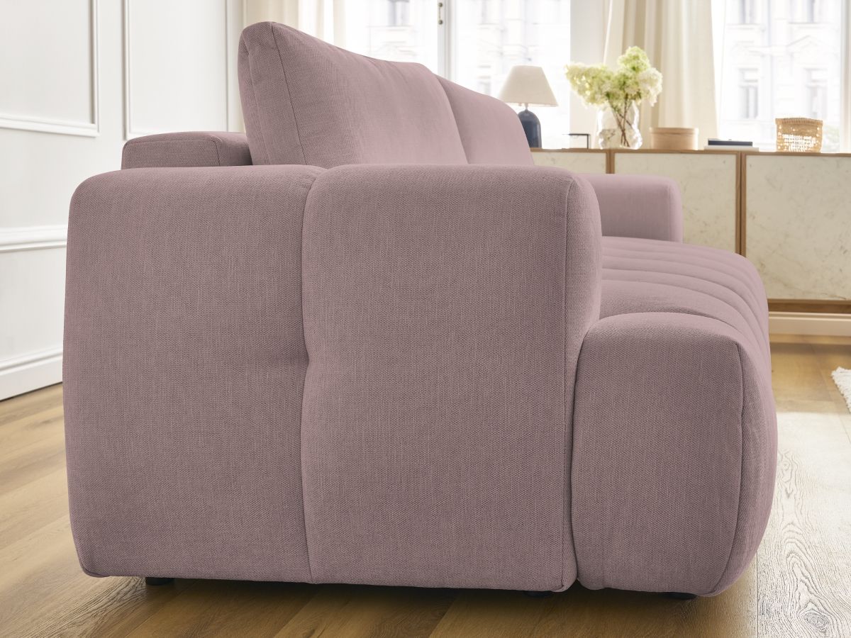 Canapé droit convertible 3 places FUJI tissu lisse