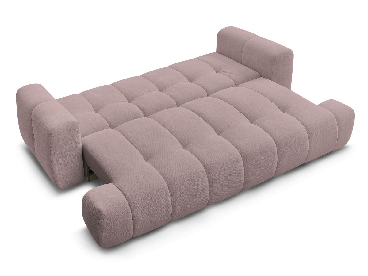 Canapé droit convertible 3 places FUJI tissu lisse