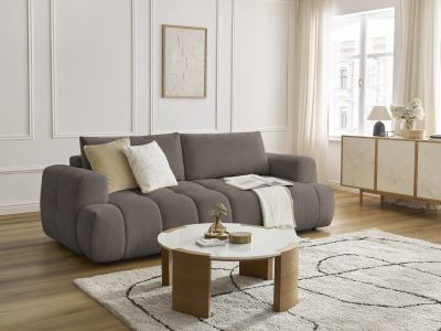 Canapé droit convertible 3 places FUJI tissu lisse
