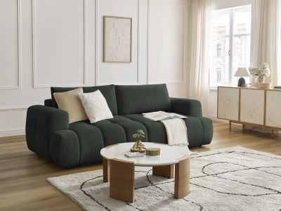 Canapé droit convertible 3 places FUJI tissu lisse