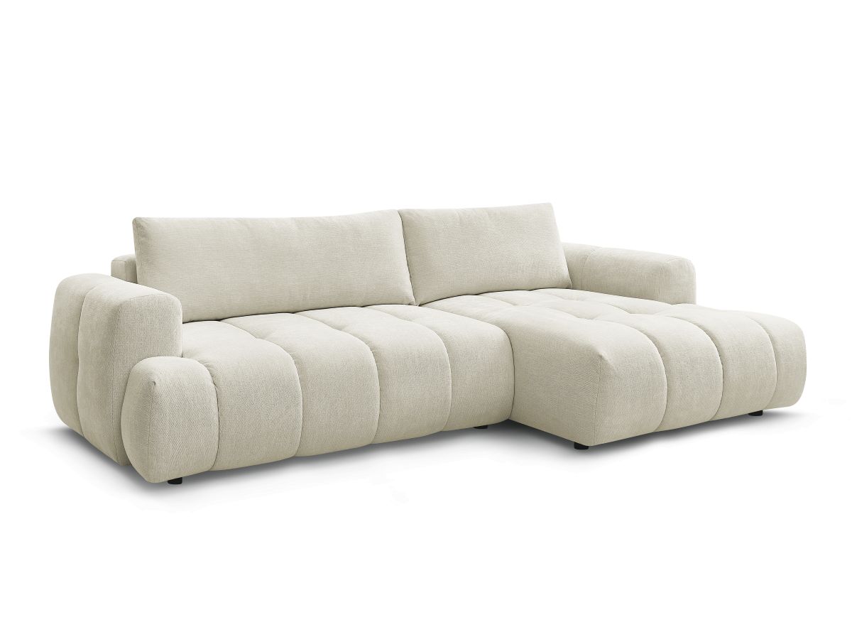 Canapé d'angle convertible FUJI tissu lisse