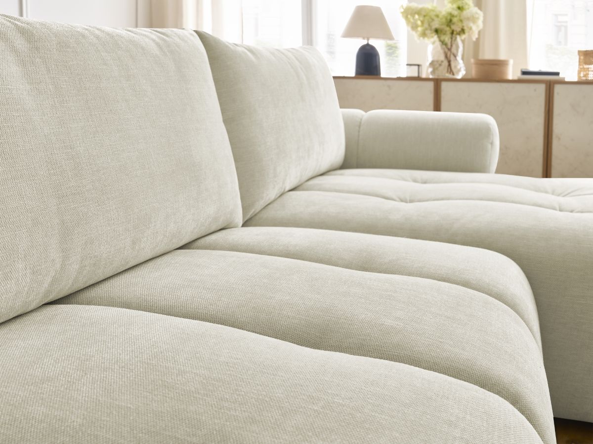 Canapé d'angle convertible FUJI tissu lisse