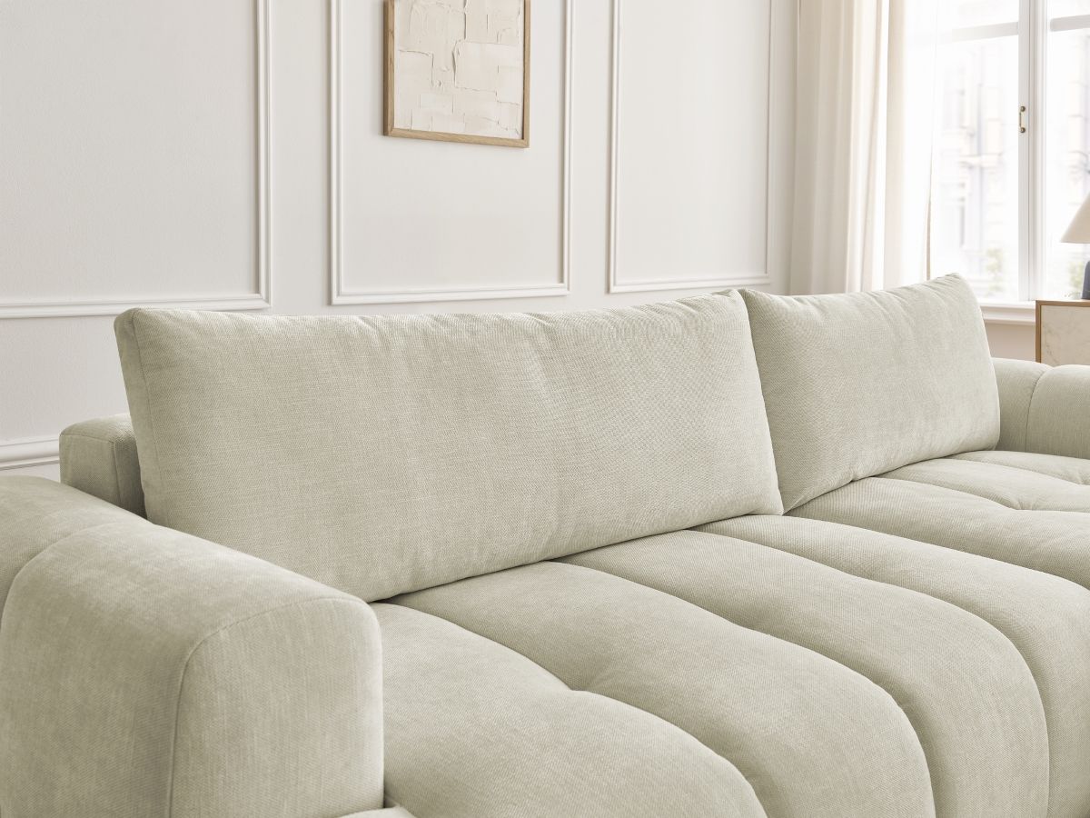 Canapé d'angle convertible FUJI tissu lisse