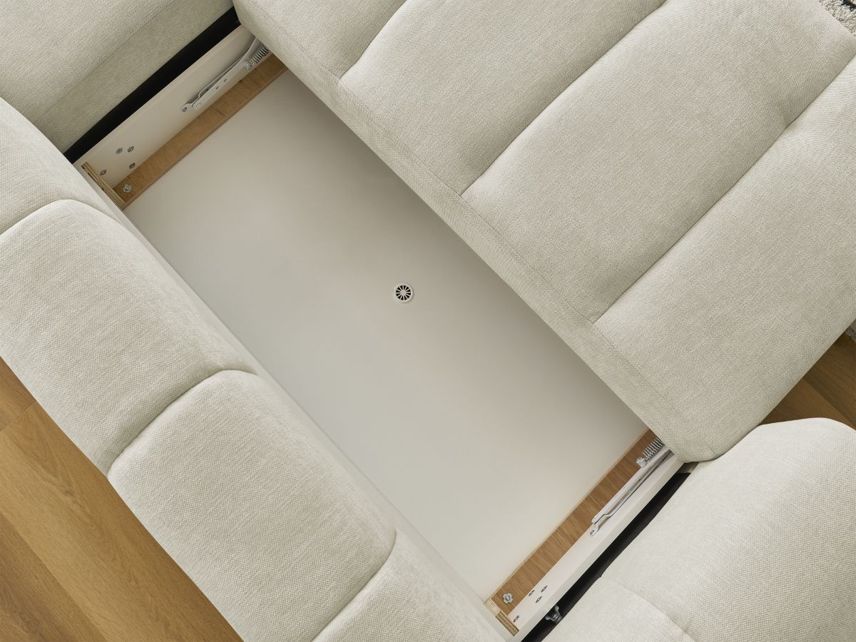 Canapé d'angle convertible FUJI tissu lisse