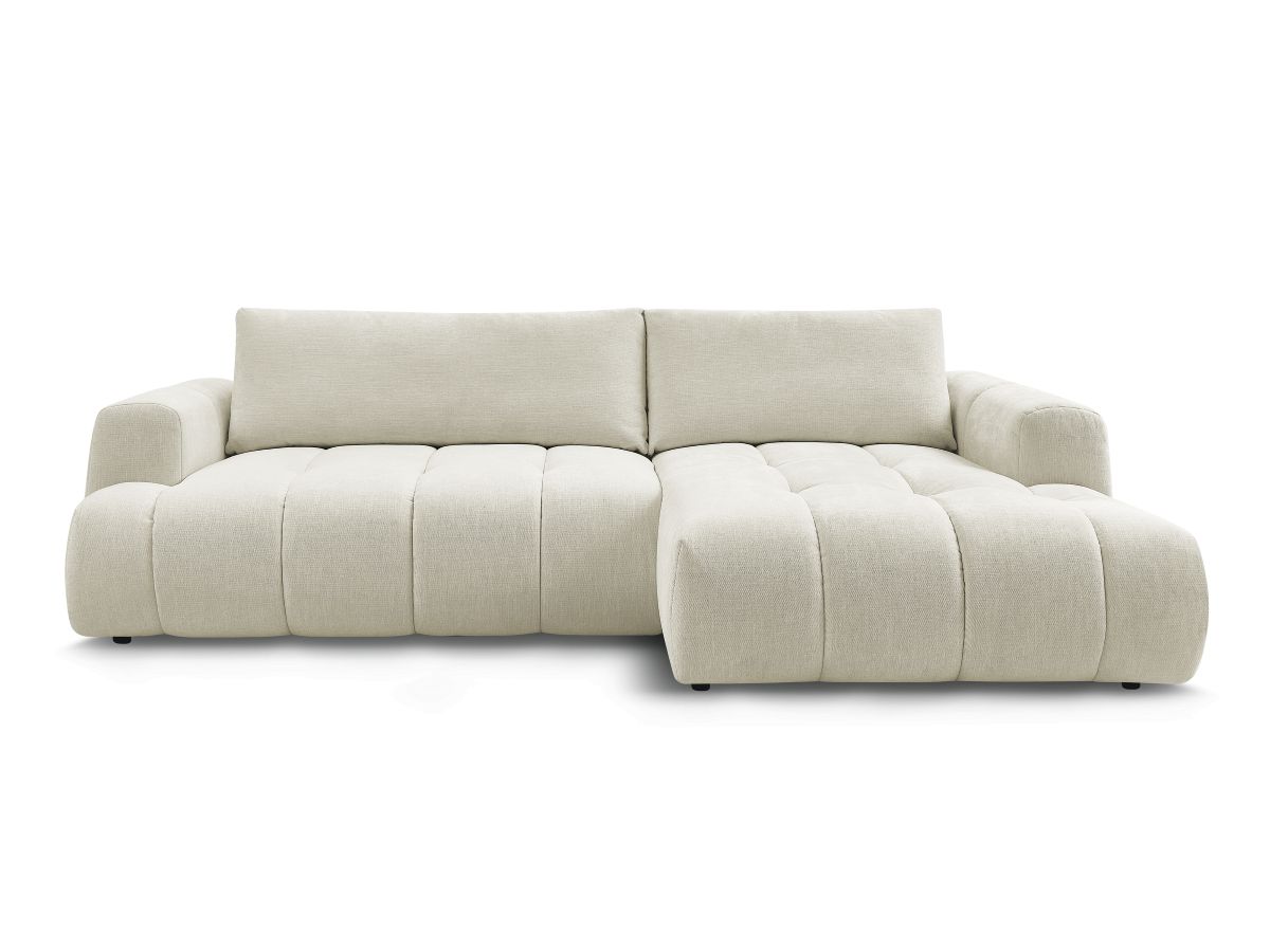 Canapé d'angle convertible FUJI tissu lisse
