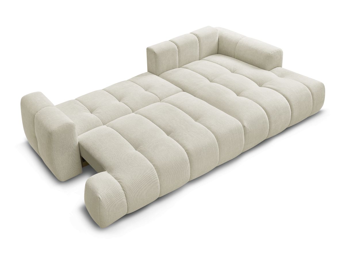 Canapé d'angle convertible FUJI tissu lisse