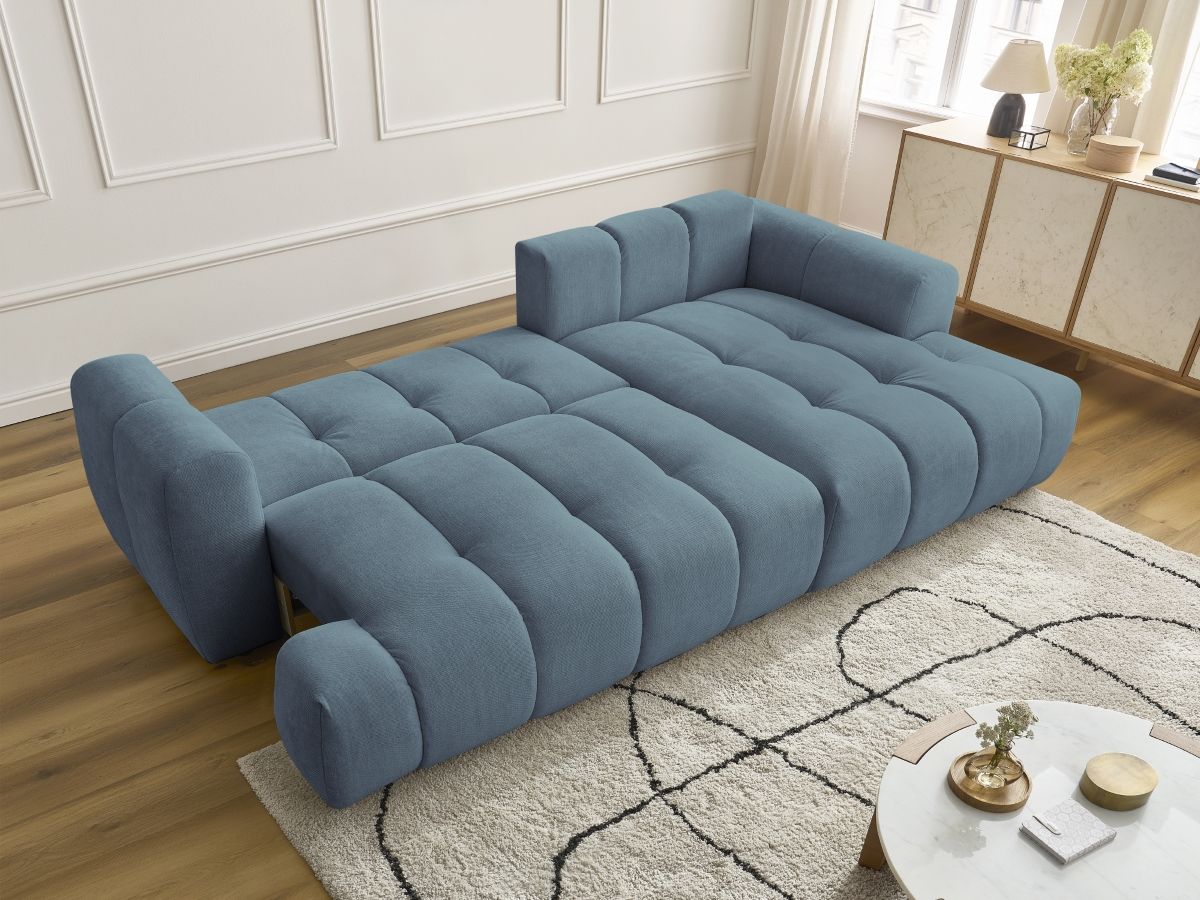 Canapé d'angle convertible FUJI tissu lisse