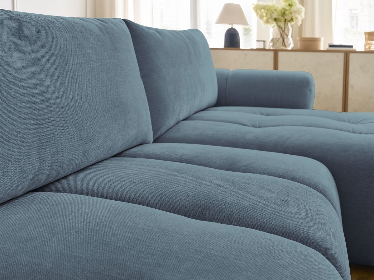 Canapé d'angle convertible FUJI tissu lisse