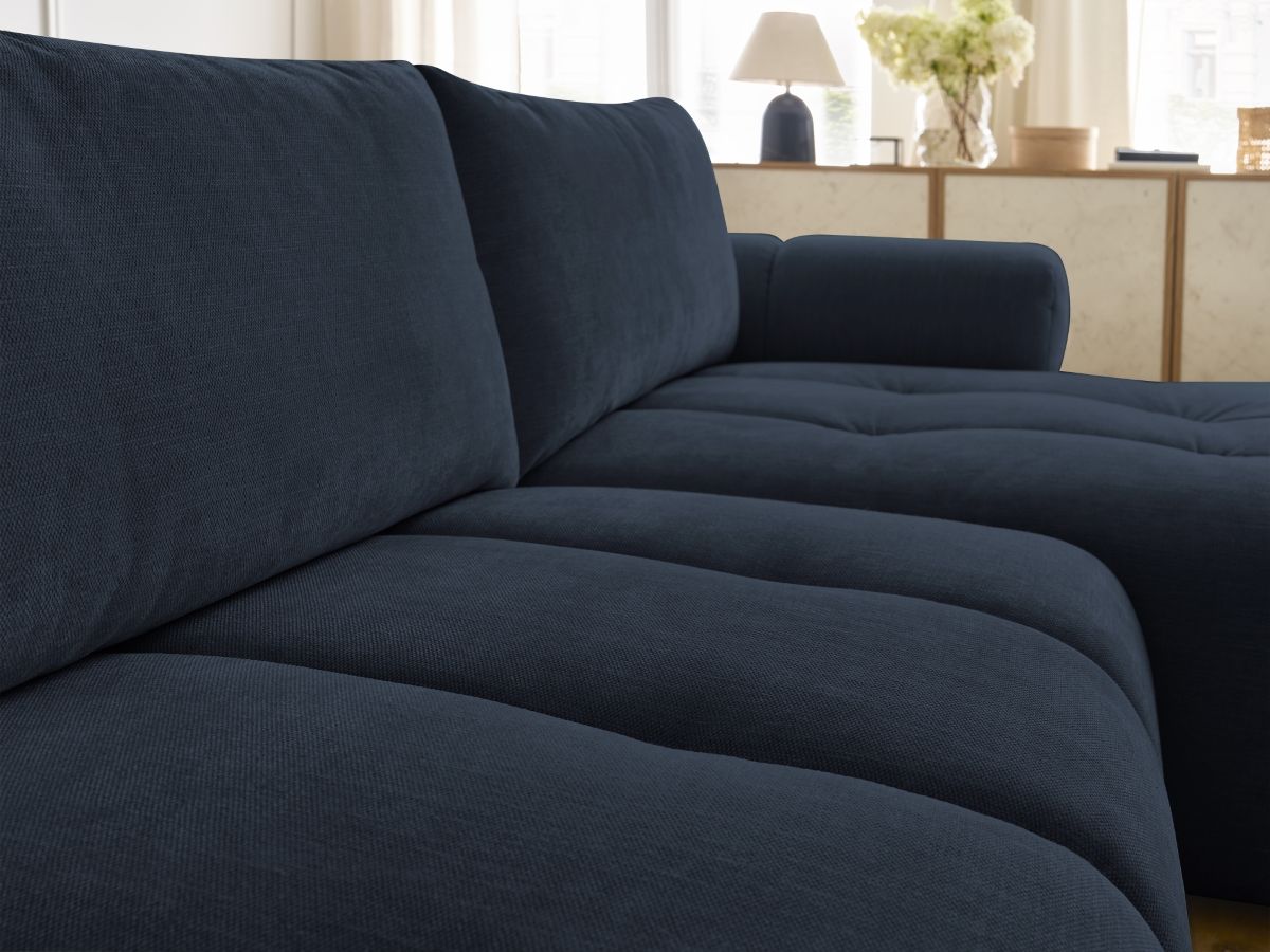 Canapé d'angle convertible FUJI tissu lisse