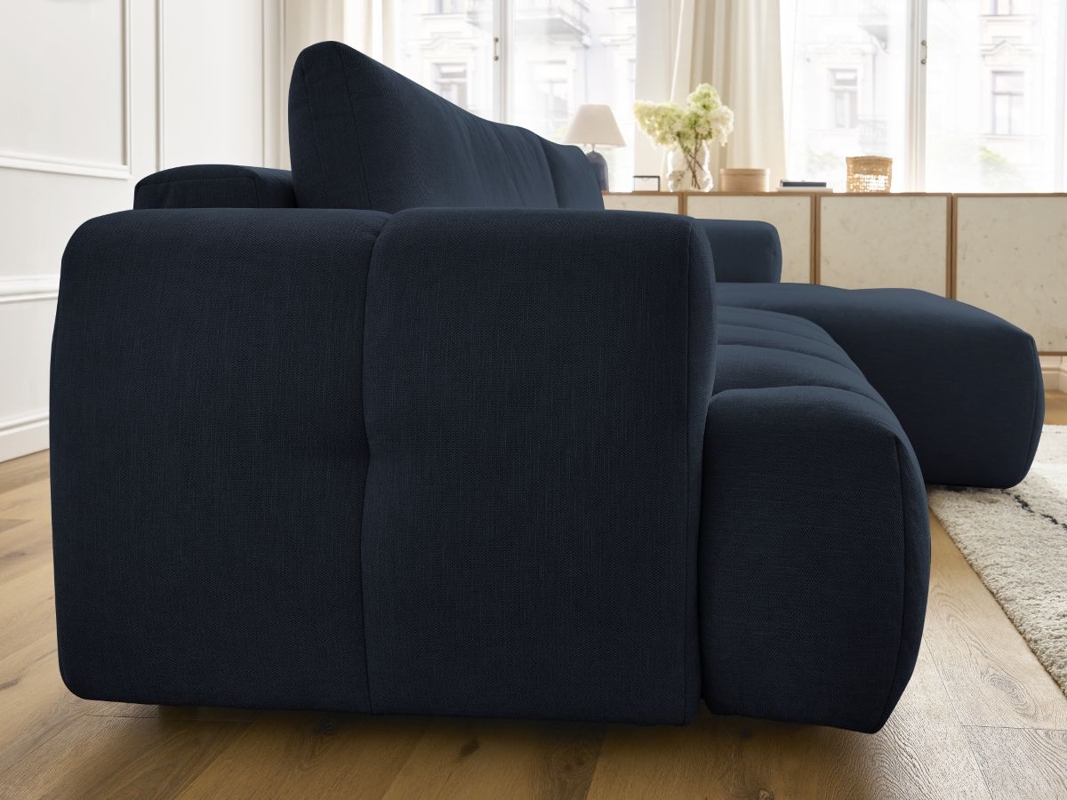 Canapé d'angle convertible FUJI tissu lisse
