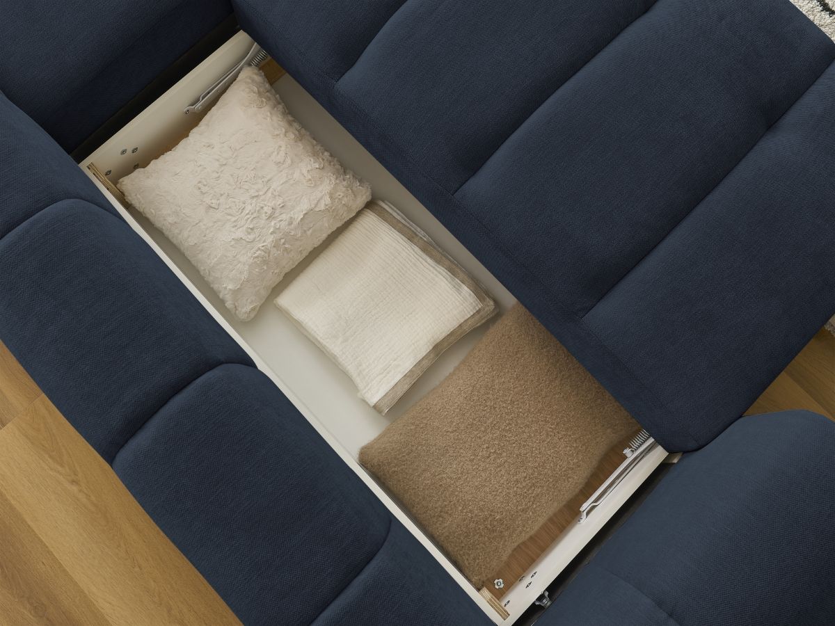 Canapé d'angle convertible FUJI tissu lisse