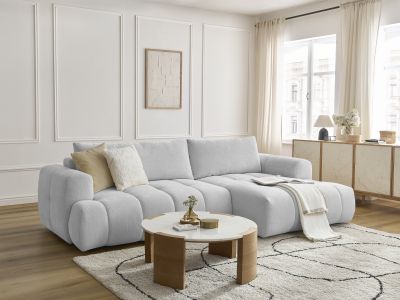 Canapé d'angle convertible FUJI tissu lisse