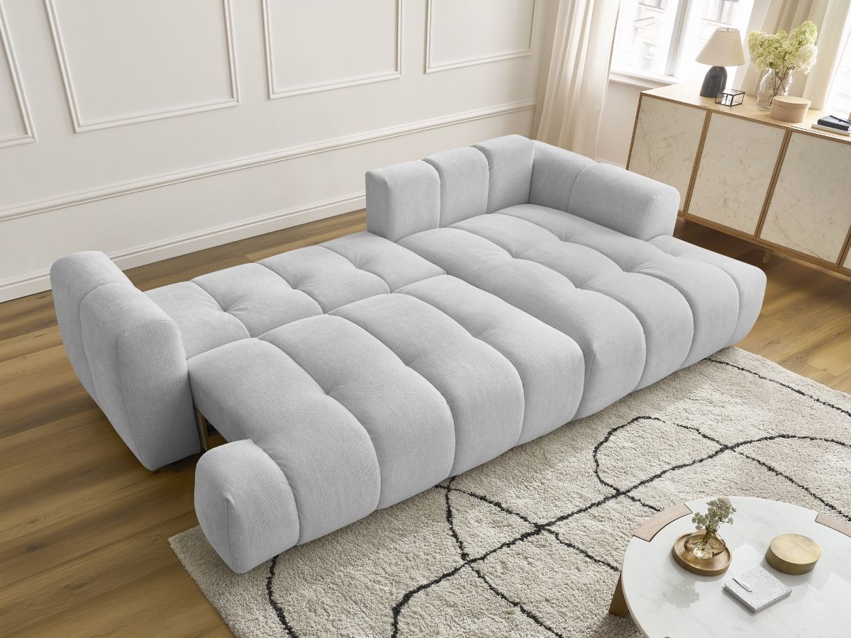 Canapé d'angle convertible FUJI tissu lisse